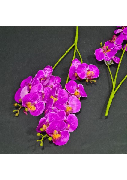 3 Dallı Orkide Orta Koyu Pembe (Yapay Çiçektir)