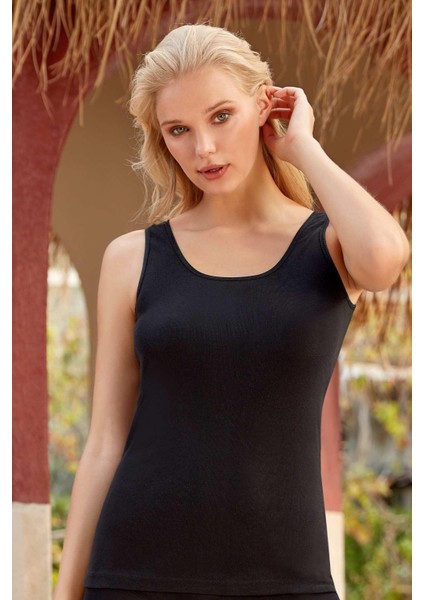 Kadın Siyah Ribana Geniş Askılı Atlet 2015 fiyatları