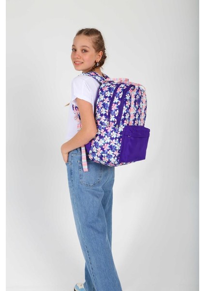 Double Stripe Sırt Çantası Purple K1763