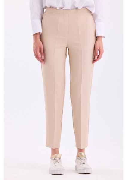 Arkadan Lastikli Yüksek Bel Bilek Boy Kadın Rahat Kumaş Pantolon 2344 fiyatları