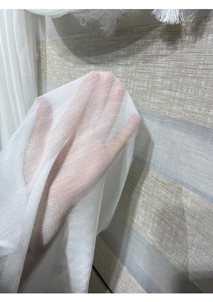 Moda Inci Perde Tek Toplama Kazayağı Model Püsküllü Kruvaze Tül Perde fırsatları