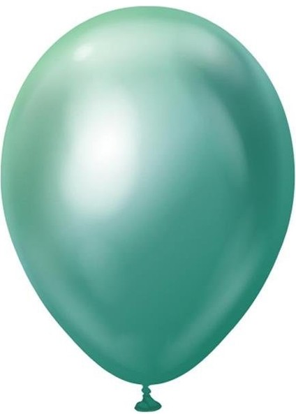 Krom Balon Parlak Parti Balonu Yeşil 12 Inc - 30 cm 5'li