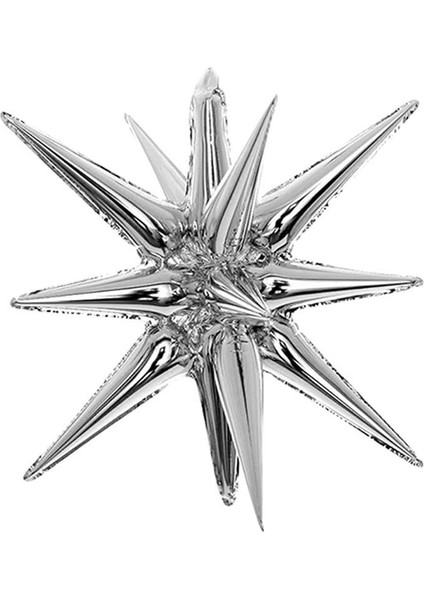 Kutup Yıldızı Folyo Balon Parti Balonu Gümüş 60 cm