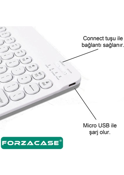 Tablet ve Telefonlar Için Yuvarlak Tuşlu Bluetooth Klavye ve Mouse Seti - FC465 modelleri