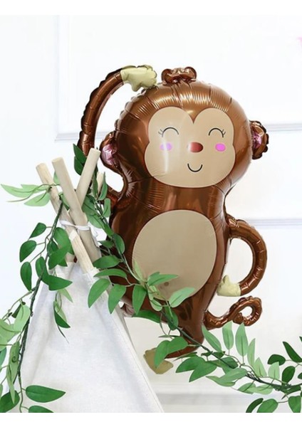 Maymun Figürlü Folyo Balon Doğum Günü Parti Balonu 90 cm