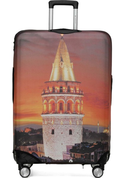 Travel Soft Valız Kılıf Galata 4fx Kahve Multı Unisex Valiz Kılıfı