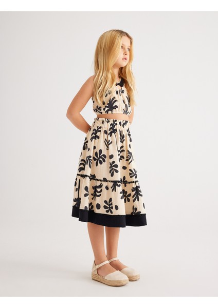 Etek Katlı Baskı Detaylı Ponpon Şeritli fiyatları