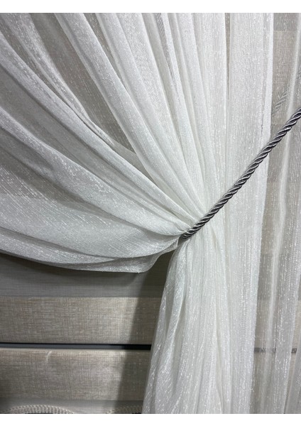 Moda Inci Perde Şantuk Keten Tek Toplama Halatlı Kruvaze Tül Perde fırsatları