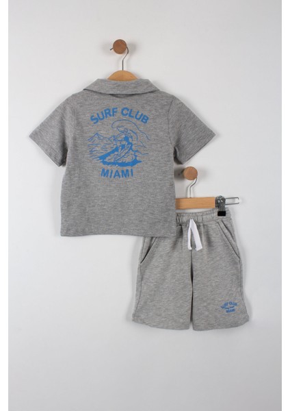 Erkek Çocuk Surf Club Yazı Şortlu Takım