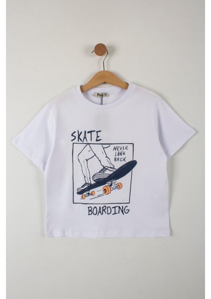 Erkek Çocuk Skate Yazılı Şortlu Takım modelleri