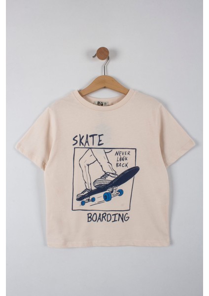 Erkek Çocuk Skate Yazılı Şortlu Takım