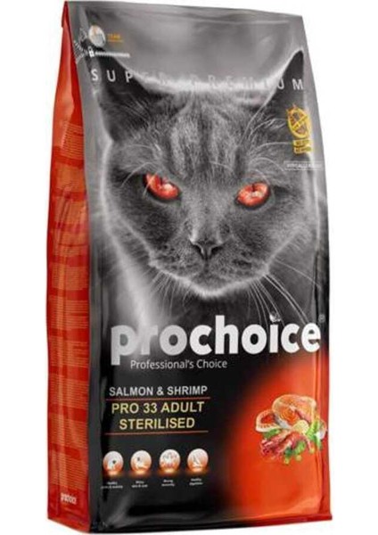 Pro 33 Sterilised Somonlu Karidesli Kedi Maması 15 kg