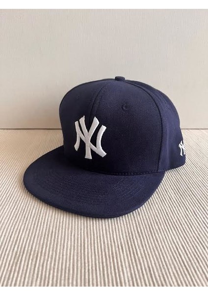 Ny Nakışlı Arkasından Ayarlanabilir Unisex Lacivert Renk Hip Hop Şapka