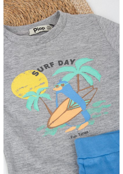 Erkek Bebek Surf Day Yazılı Şortlu Takım fiyatları