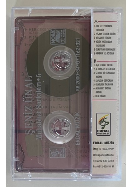 Şeniz Ünal Muhabbet Şarkıları 5 Kaset (Orjnal Dönem Baskı Kaset)