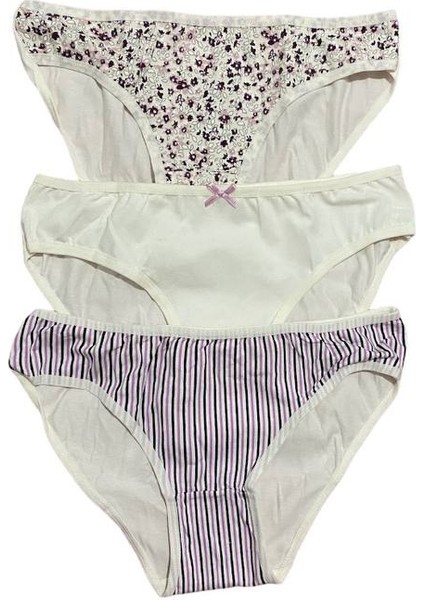 Pamuklu Elastin Kadın Külot 3'lü Paket