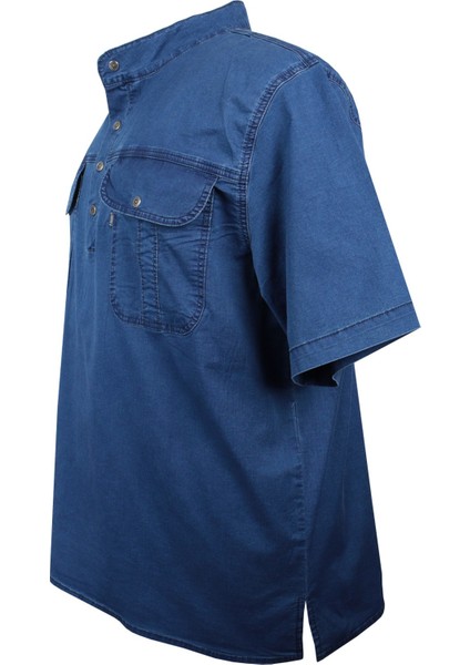 Erkek Büyük Beden 120 KILO-178 Kilo Arası Için Uygun Kısa Kol Kot Gömlek Dekons Deepblue fiyatları