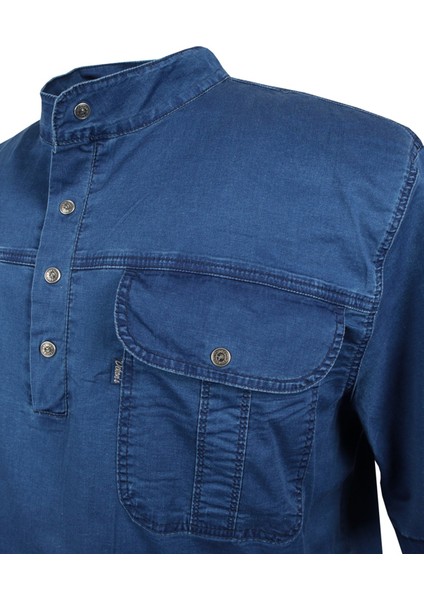 Erkek Büyük Beden 120 KILO-178 Kilo Arası Için Uygun Kısa Kol Kot Gömlek Dekons Deepblue fırsatları