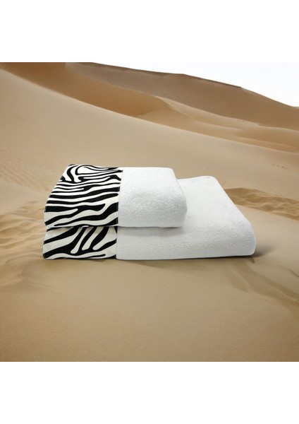Zebra Desenli 2'li Havlu Seti