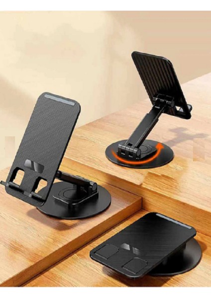 Telefon Tablet Tutucu Stand Katanır ve 360 Dönen Masaüstü Telefon Tutucu Kaliteli Tablet Stand