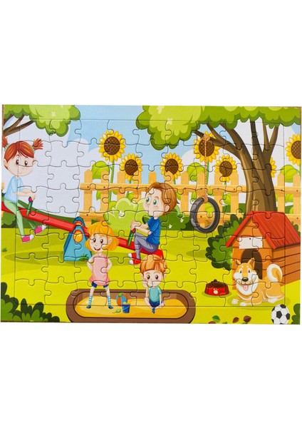 72'şer Parça 28 x 39 cm +5 Yaş Çocuk Puzzle Seti (4 Adet)