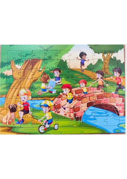 72'şer Parça 28 x 39 cm +5 Yaş Çocuk Puzzle Seti (4 Adet)