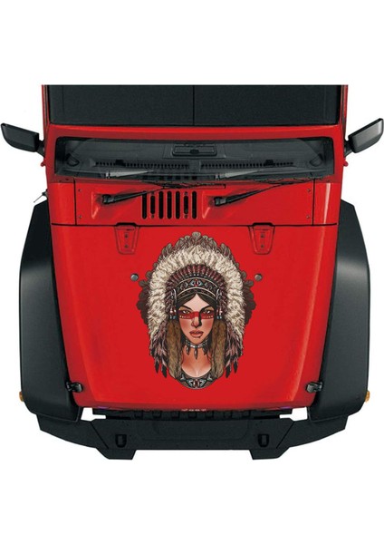 Kızılderili Kadın Araba Oto Motosikler Karavan Sticker 00031