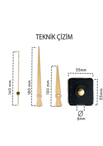 Saat Mekanizması 1. Sınıf Akar Sessiz Saat Mekanizması Askılı 3d Saatlerle Uyumlu Gold indirimleri