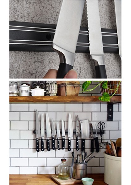 Güçlü Mıknatıslı Paslanmaz Mutfak Duvar Bıçak Askısı Standı - 55 cm fiyatları