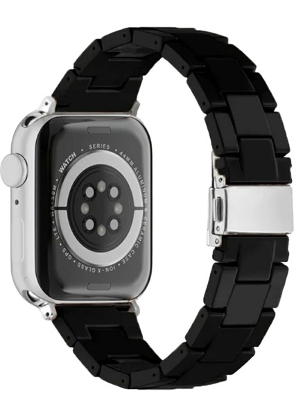 Apple Watch Uyumlu Reçine Kordon (38MM / 40MM/ 41 mm /se ile Uyumlu) Mat Siyah