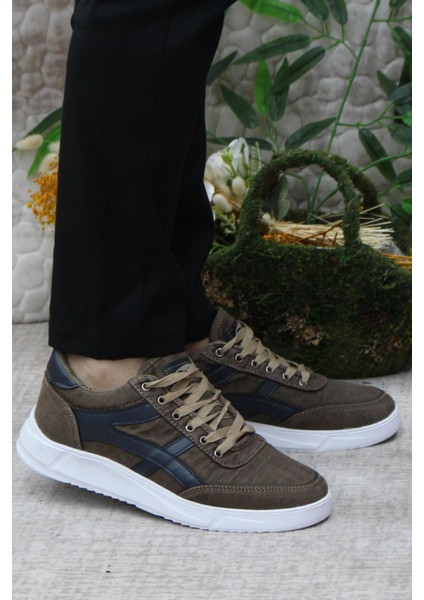 Dks 2004 Vizon Hafif Rahat Keten Sneaker Erkek Ayakkabı