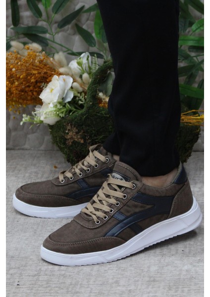 Dks 2004 Vizon Hafif Rahat Keten Sneaker Erkek Ayakkabı