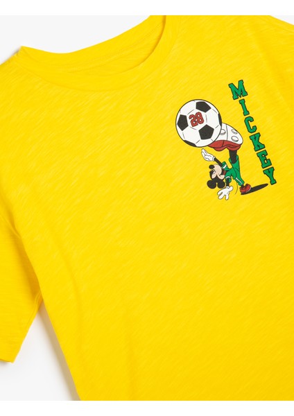 Oversize Tişört Mickey Mouse Lisanslı Kısa Kollu Bisiklet Yaka Pamuklu indirimleri