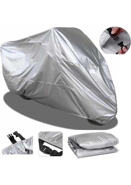 Kral Motor Kr-25 Ava 5000 Gri Su Geçirmez Miflonlu Motosiklet Brandası Koruyucu Uyumlu