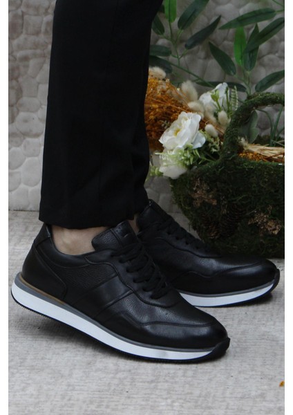 1216 Siyah Casual Rahat Deri Erkek Ayakkabı