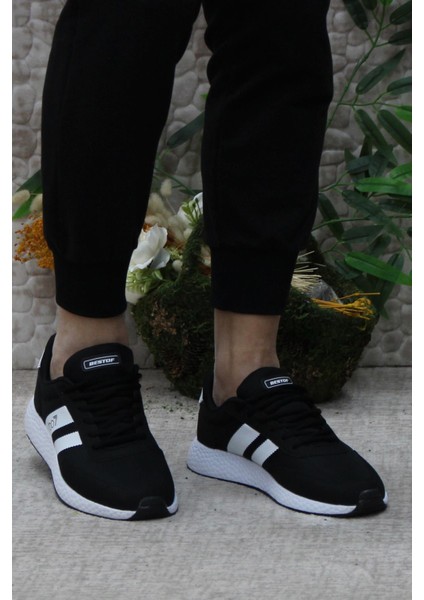 0244 Siyah Beyaz Rahat Esnek Sneaker Erkek Spor Ayakkabı fiyatları