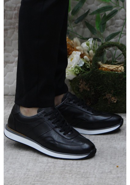 1217 Siyah Casual Rahat Deri Erkek Ayakkabı