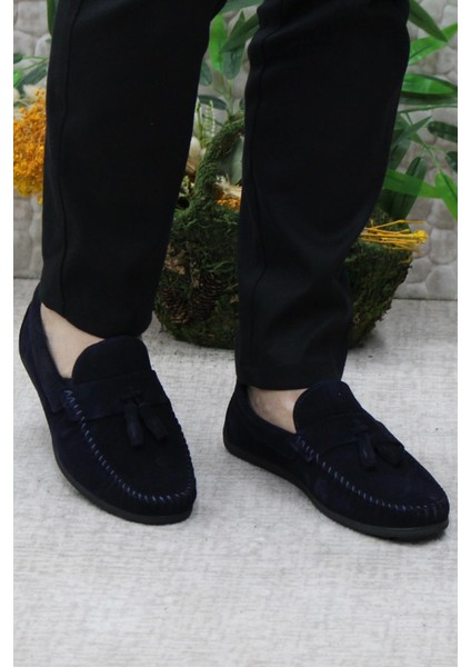 31019 Lacivert Süet Deri Loafer Erkek Babet Erkek Ayakkabı fiyatları