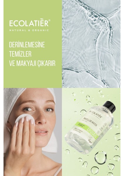 Micellar Makyaj Temizleme Suyu Yağlı Ciltler İçin, 400 ml Matcha Çayı ve Bambu