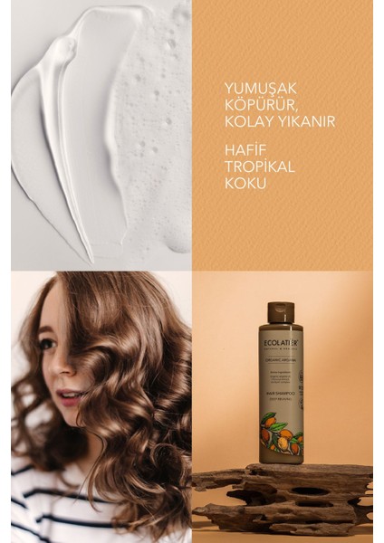 Yoğun Canlandırıcı Saç Şampuanı Organik Argan Nemlendirici Güçlendirici Onarıcı 250 ml / Hair Shampoo Argana fırsatları