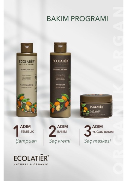 Yoğun Canlandırıcı Saç Şampuanı Organik Argan Nemlendirici Güçlendirici Onarıcı 250 ml / Hair Shampoo Argana