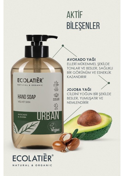 Sıvı El Sabunu %97,5 Doğal Besleyici Nemlendirici El Sabunu Kuru Ciltler Için Jojoba & Avokado