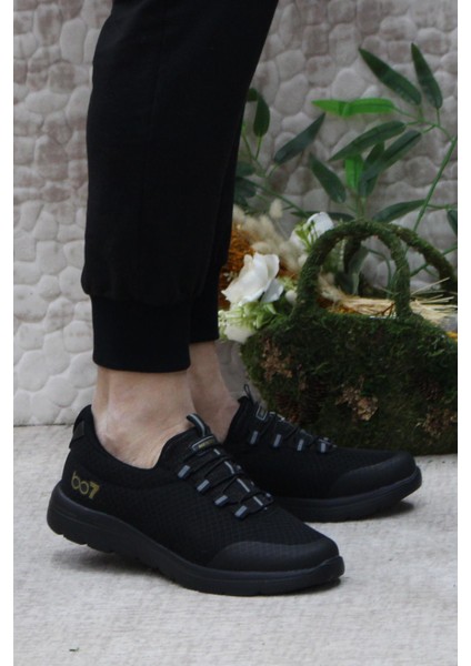 B85 Siyah Rahat Esnek Sneaker Erkek Spor Ayakkabı