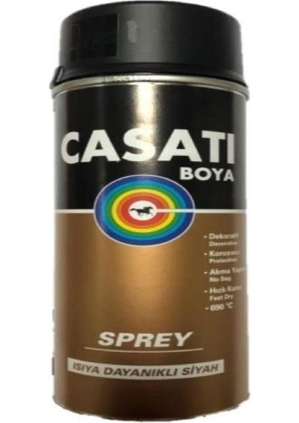 Casati Akrilik Sprey Boya 690 Derece Isıya Dayanıklı 400 ml Siyah