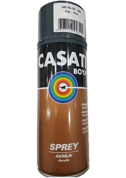 Casati Akrilik Sprey Boya Ral 7016 Antrasit Gri