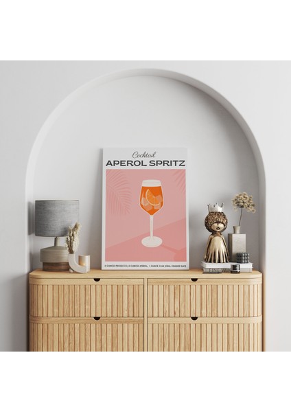 Aperol Spritz Kokteyl Minimalist Kanvas Tablo - Cafe Dekor - Salon Mutfak Için Duvar Dekoru