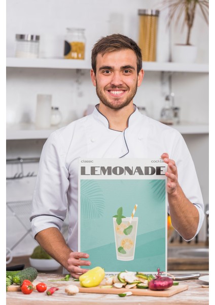 Limonata Minimalist Kanvas Tablo - Cafe Dekor - Salon Mutfak Için Duvar Dekoru