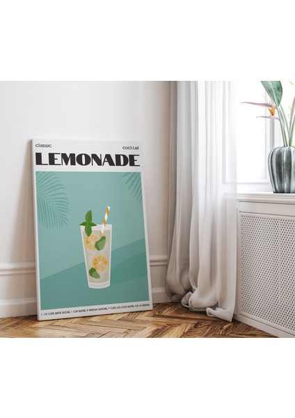 Limonata Minimalist Kanvas Tablo - Cafe Dekor - Salon Mutfak Için Duvar Dekoru