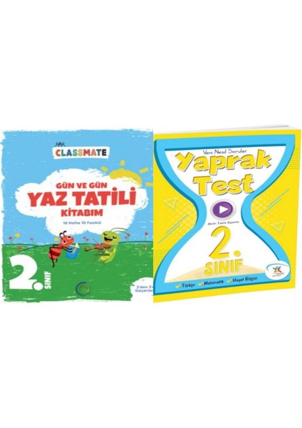 2. Sınıf Gün ve Gün Yaz Tatili Kitabım ve Tüm Dersler Yaprak Test