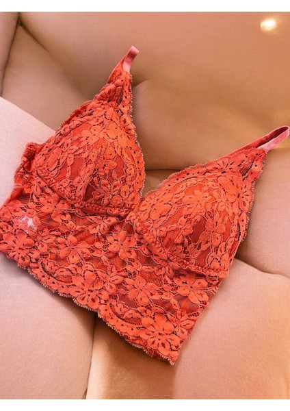 Tekli Turuncu Üst Bralet